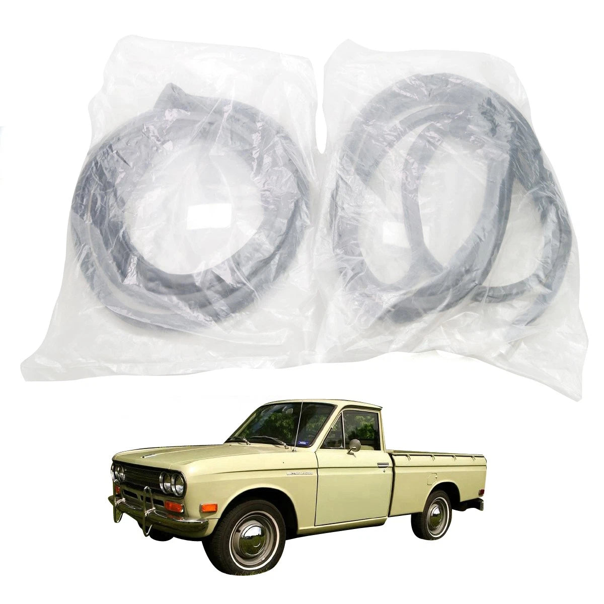 Set of 2 Door Weatherstrip Rubber Seals for Nissan Datsun 520 521 (1965–1972)