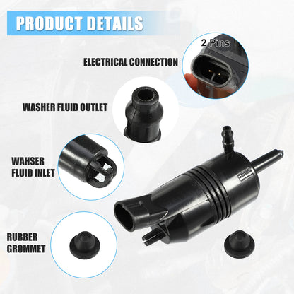 Windshield Washer Motor Pump with Grommet for Buick Regal (2002–2003)