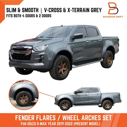 3" Grey Slim Fender Flares for Isuzu D-Max Dmax Ute (2020-2023)