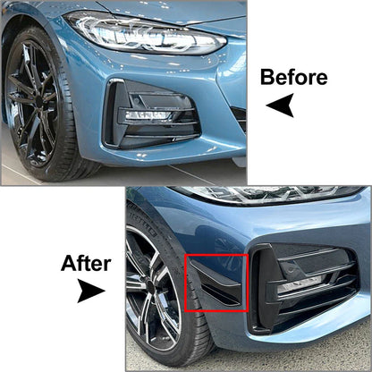 Black Front Bumper Side Splitter Spoiler for BMW 4 Series G22 G23 (20-24)