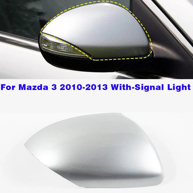 Silver Right Passenger Side Mirror Cover Cap for Mazda 3 (2010–2013)