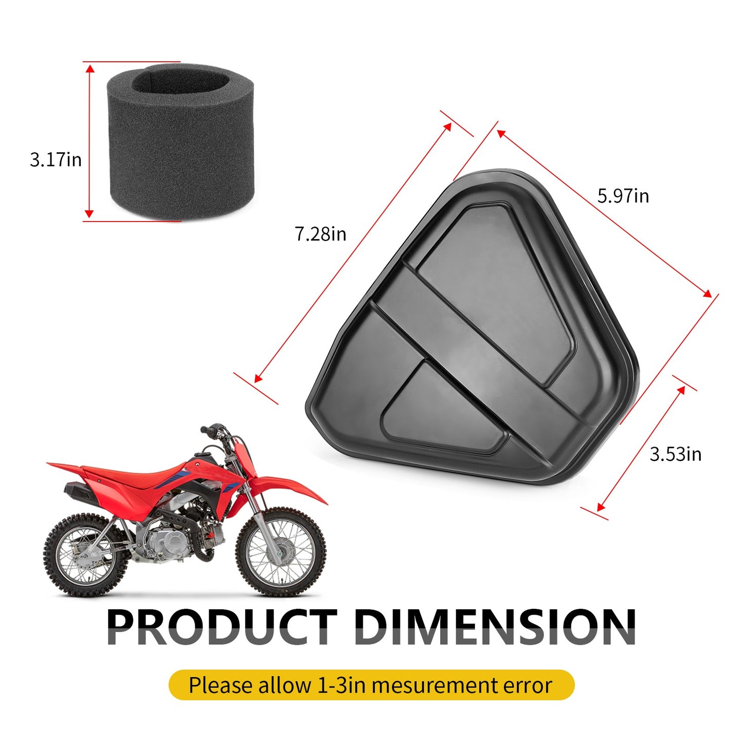 Air Box Lid & Filter for Honda CRF 80F 100F XR 80R 100R (1985–2013)