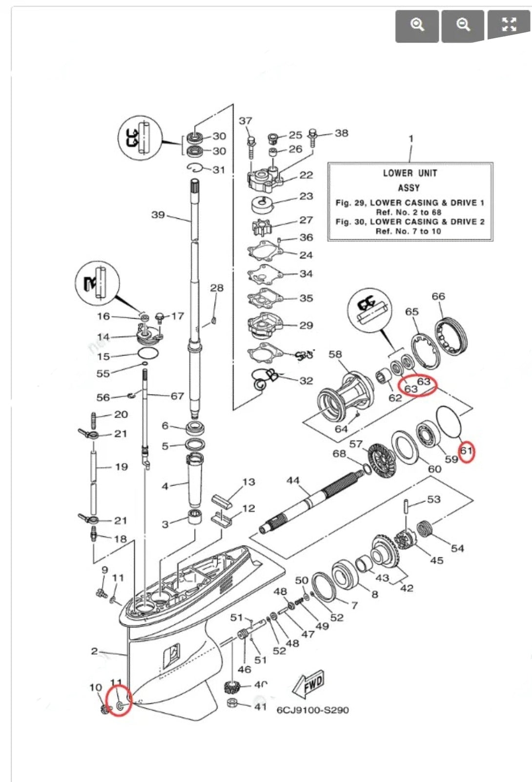 Lower Unit Oil Seal for Yamaha Outboard (93101-25M03, 90430-08003)
