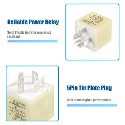 5 Pin Solenoid Relay No.165906381 for Audi A4 (1999–2001) DC 12V 40A