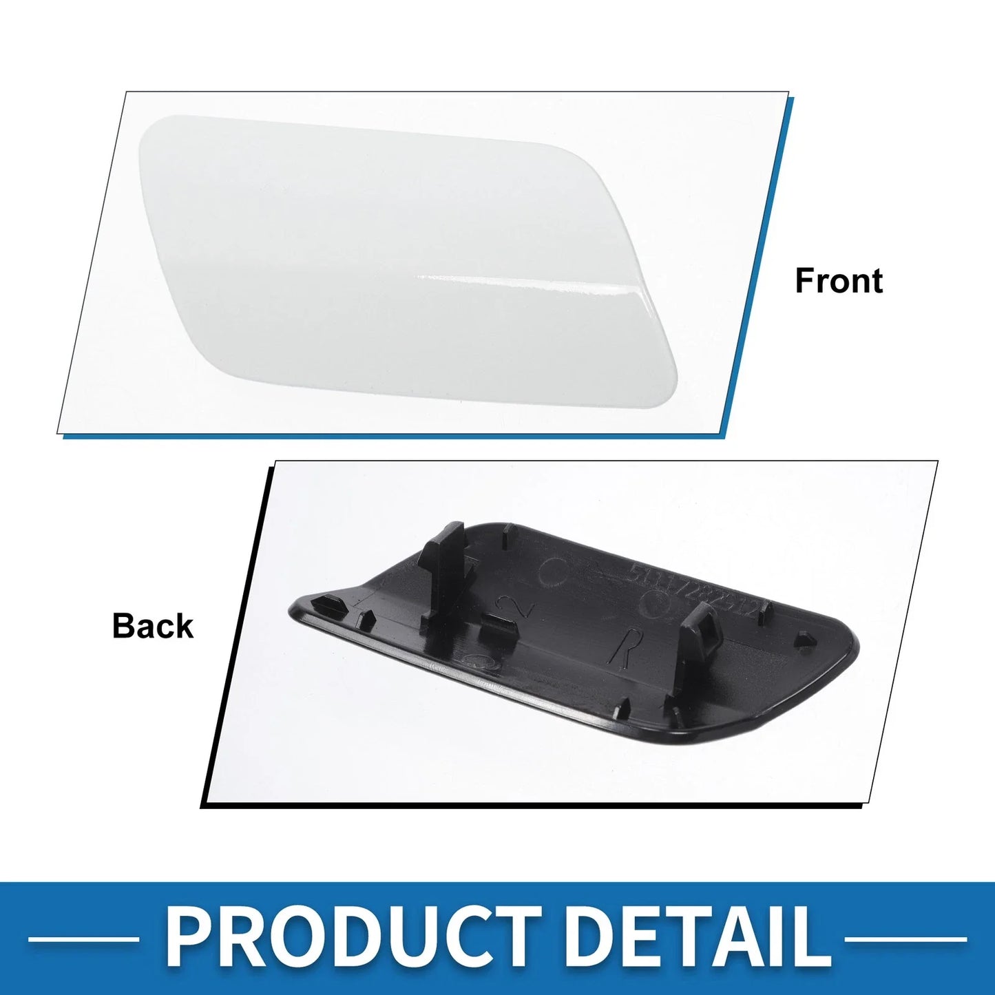 Front Right Side Bumper Headlight Washer Nozzle Cover Cap for BMW 640i White