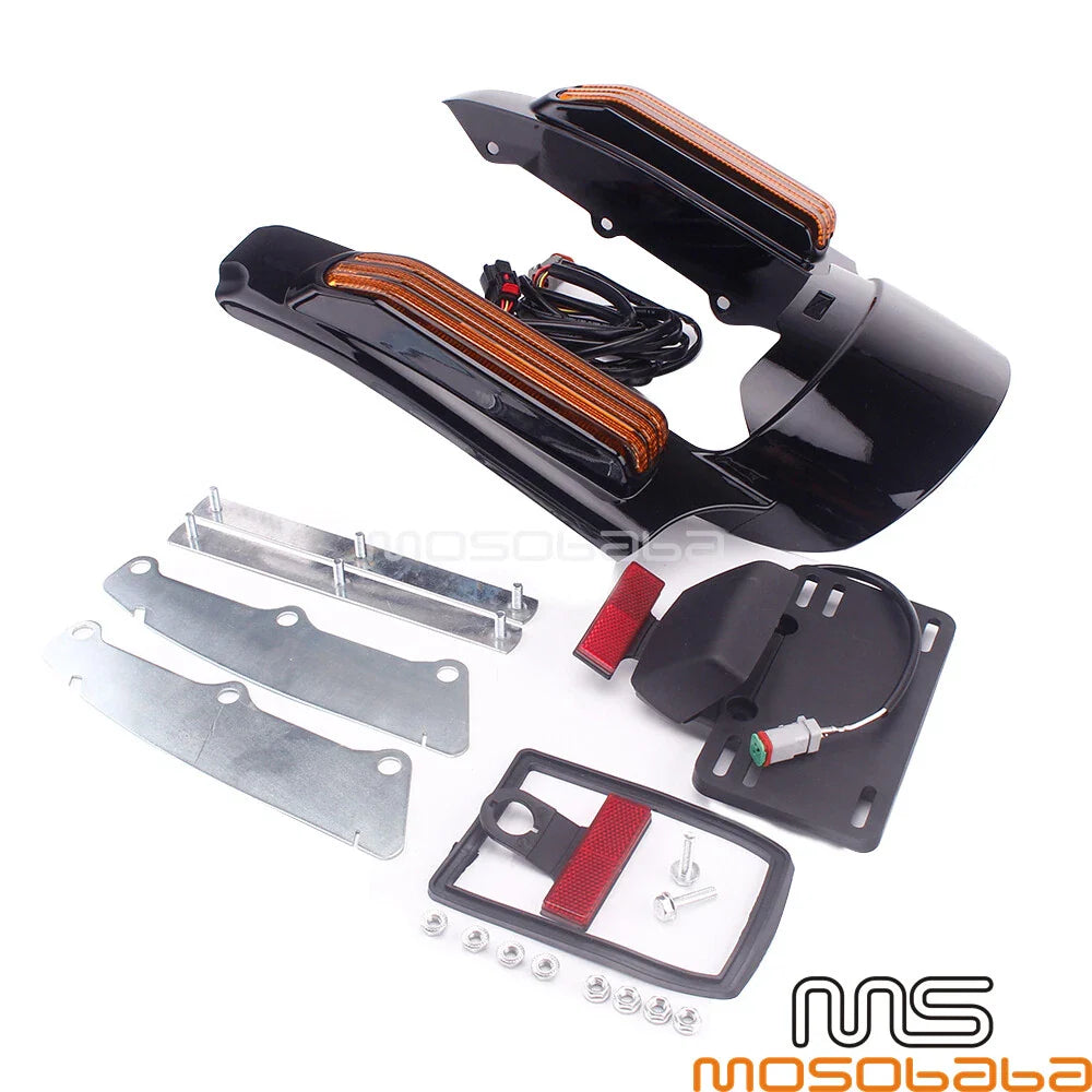 Rear Fender Extension with LED Turn Signal Light for Harley Touring FLHR CVO
