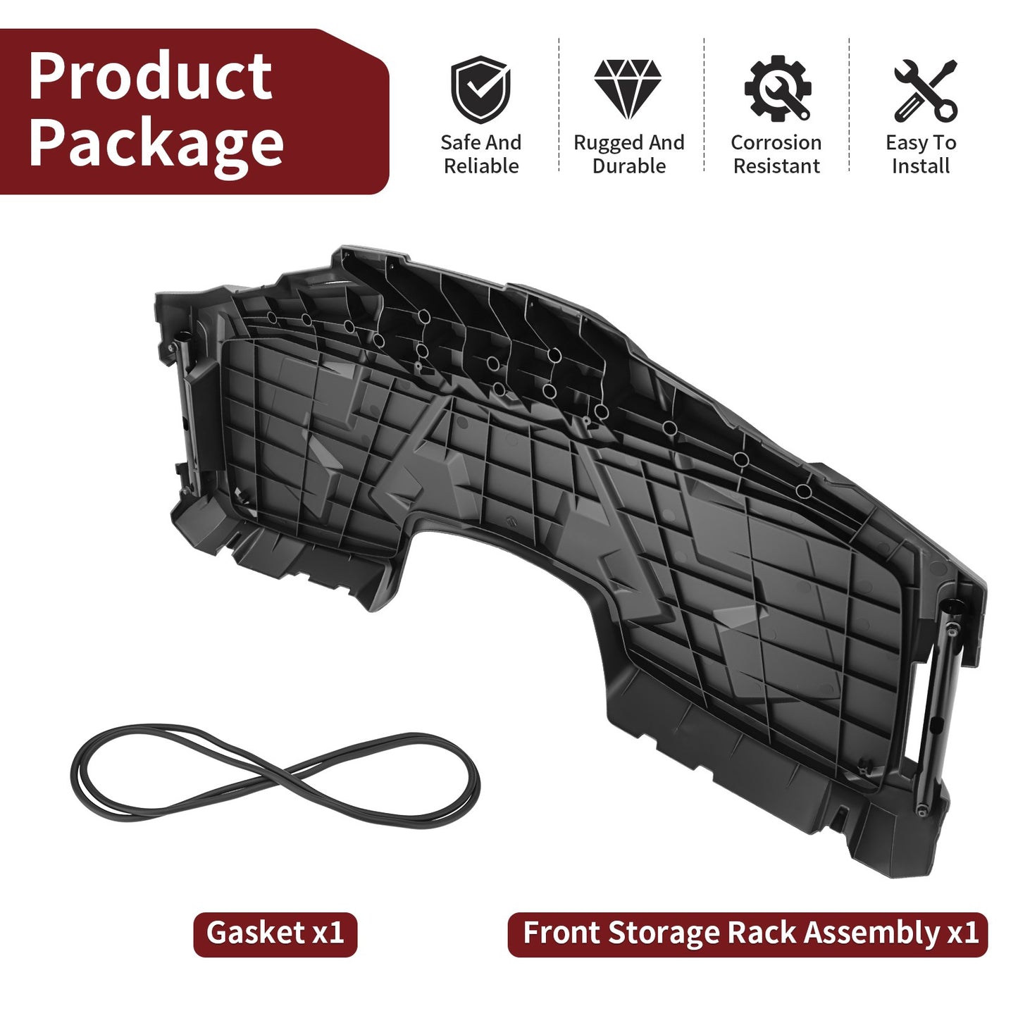 Front Rack Storage Box Lid + Cab Box Seal for Polaris Sportsman 450 HO (2016–2020)