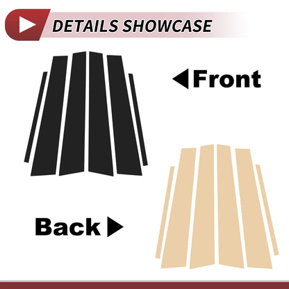 Set of 6 Door Pillar Window Trim for Lexus GS (2006–2011) Black