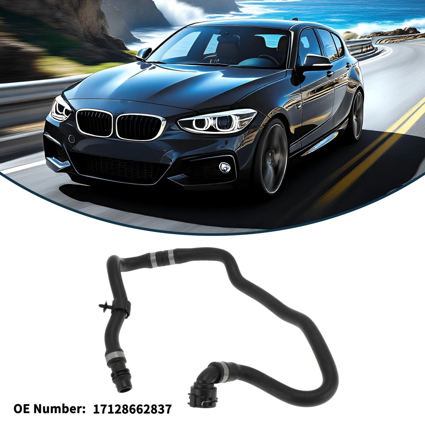 Radiator Hose for BMW 1 Series (2015) No. 17128662837 Rubber Coolant Pipe
