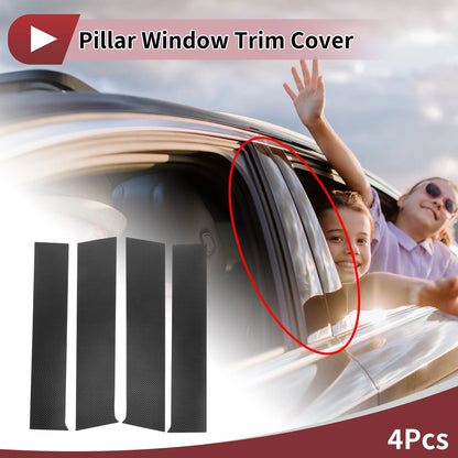 Set of 4 Car Door Pillar Window Trim for Toyota Tacoma (2024–2025) Carbon Fiber