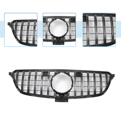 Front Upper Bumper Grille for Mercedes-Benz GLE 2015-2019 Chrome Silver Tone