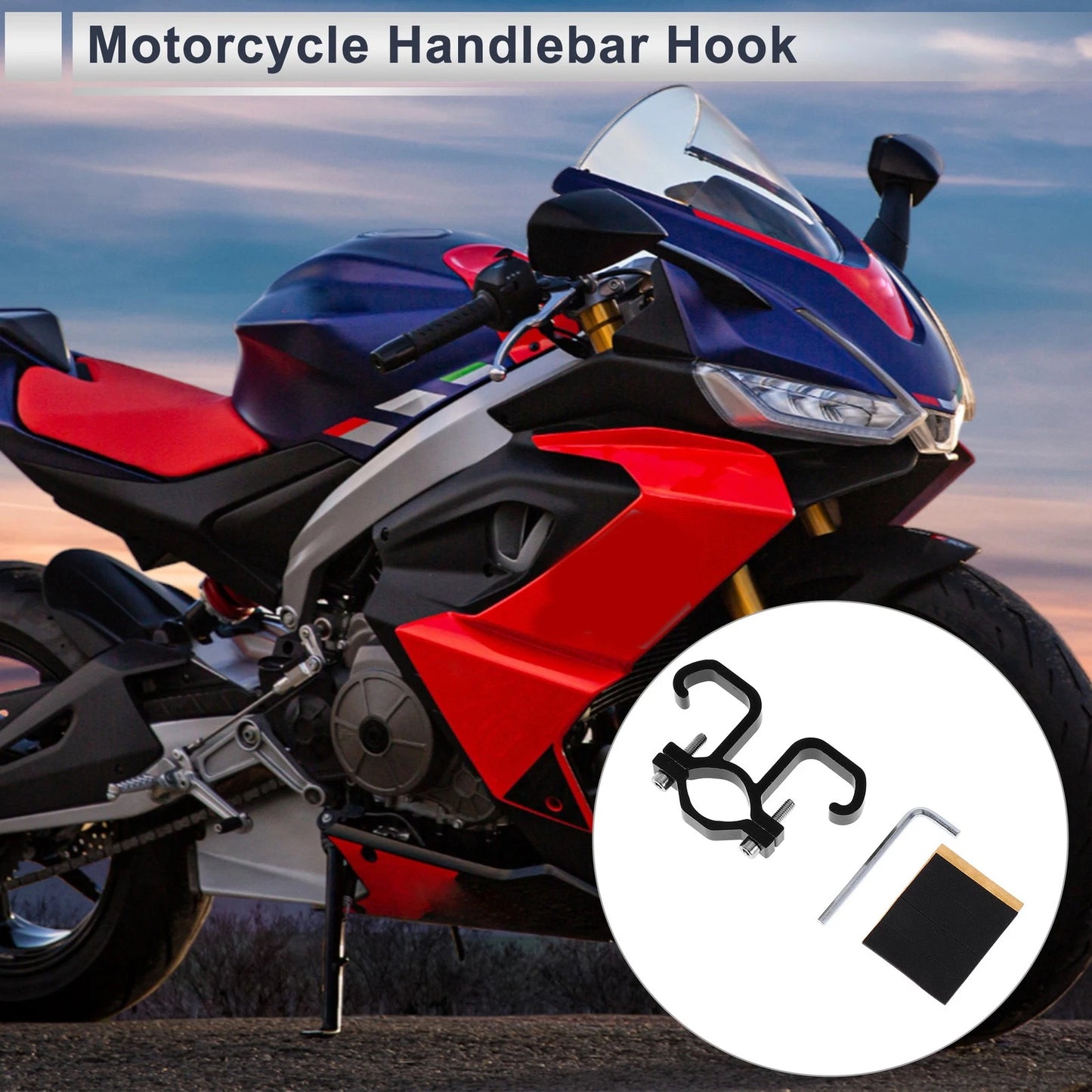 Set of 1 Arc Double Hook for Motorcycle (Hexagon Wrench Gasket)