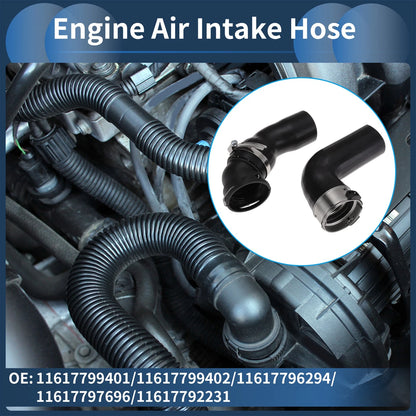 Set of 2 Engine Air Intake Hoses for BMW 5 Series E60 (2005–2010) 11617799401 Rubber