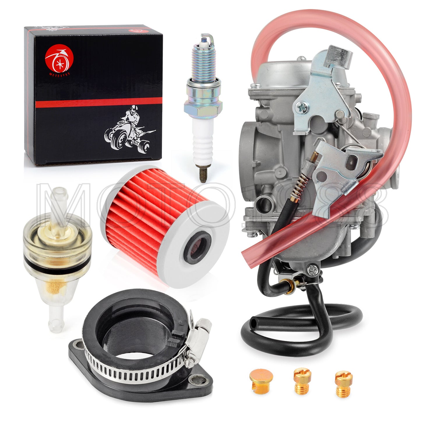 Carburetor and Intake Manifold for Kawasaki KLF300-C Bayou 300 (1996–2005)