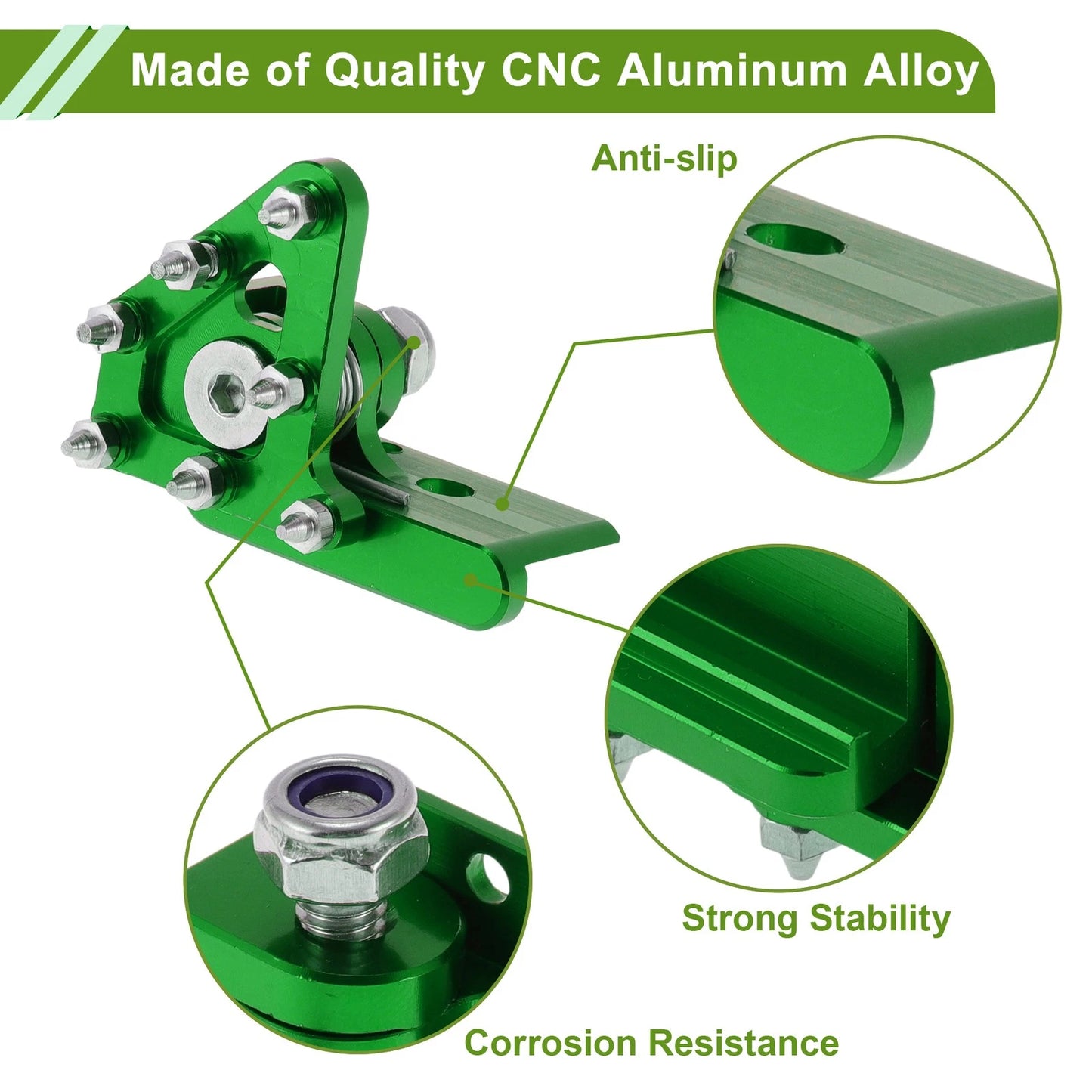 Motorcycle Foot Pegs for Honda CRF50 (2004–2023) Green 1 Pc
