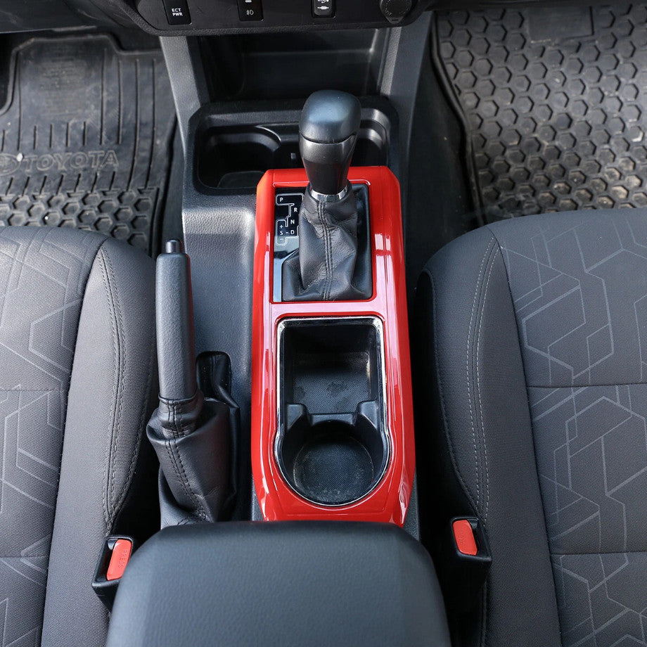 ABS Red Interior Central Gear Shift Panel Cover for Toyota Tacoma (2016–2023)