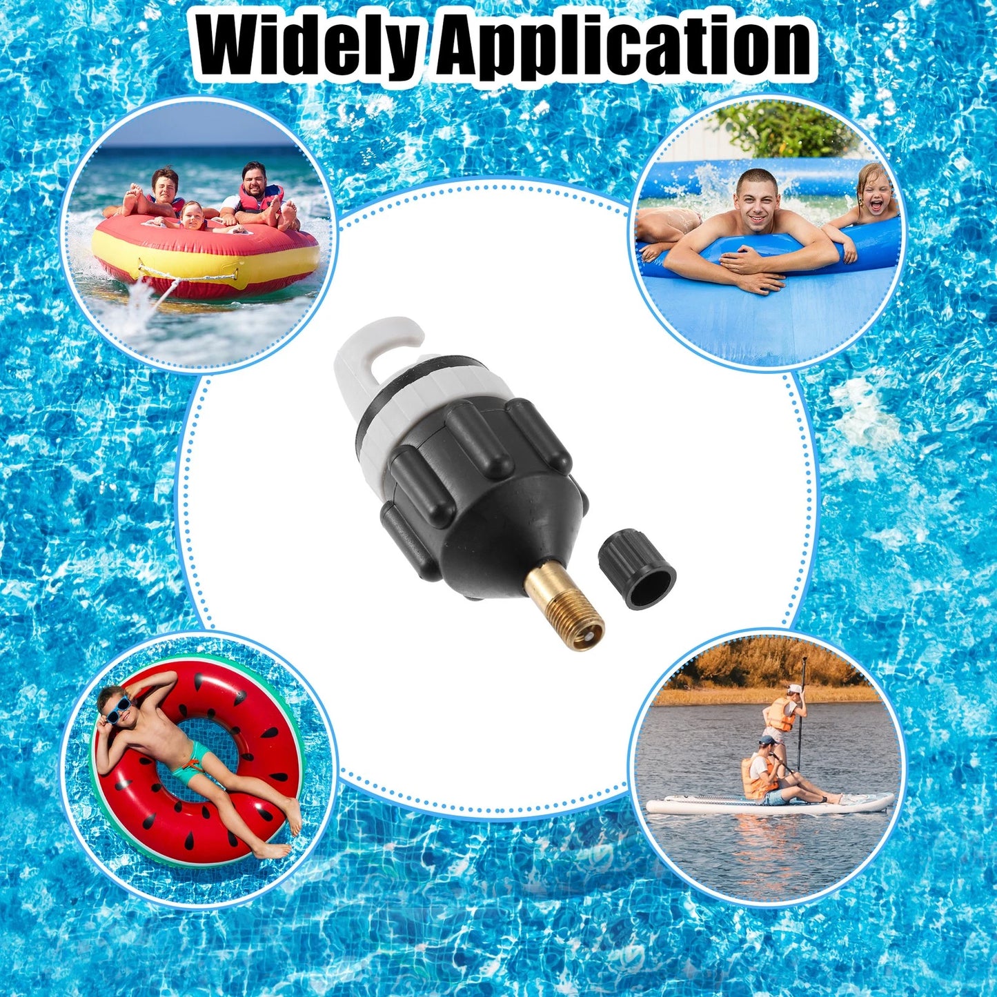 Set of 1 Boat Paddle Board Valve Adapter with American Type Push Nozzle