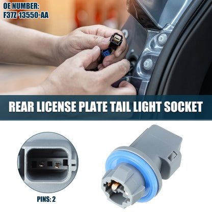 Rear License Plate Tail Light Socket for Ford Focus (2000–2013) 2Pin F37Z13550AA