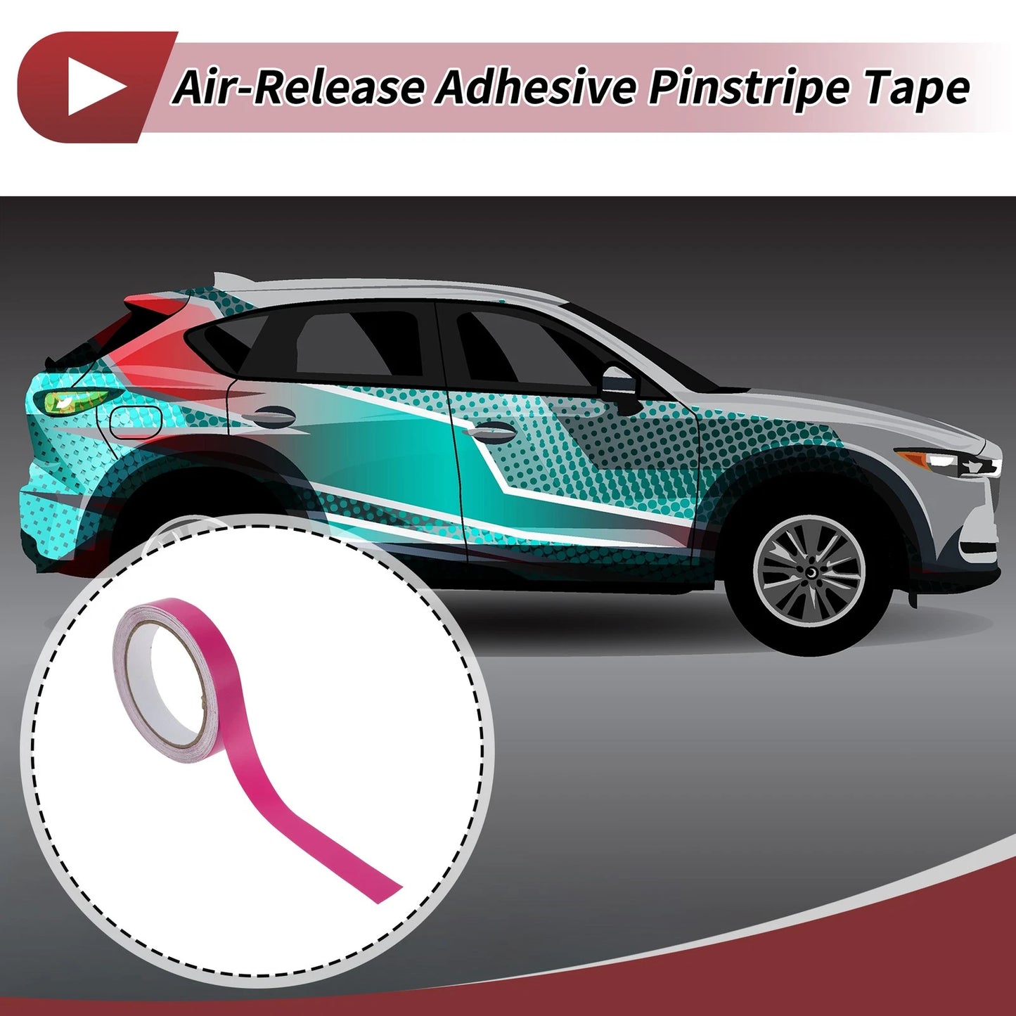 Pinstripe Tape 20mm x 10m for Car Motorcycle Boat Matte Rose Red