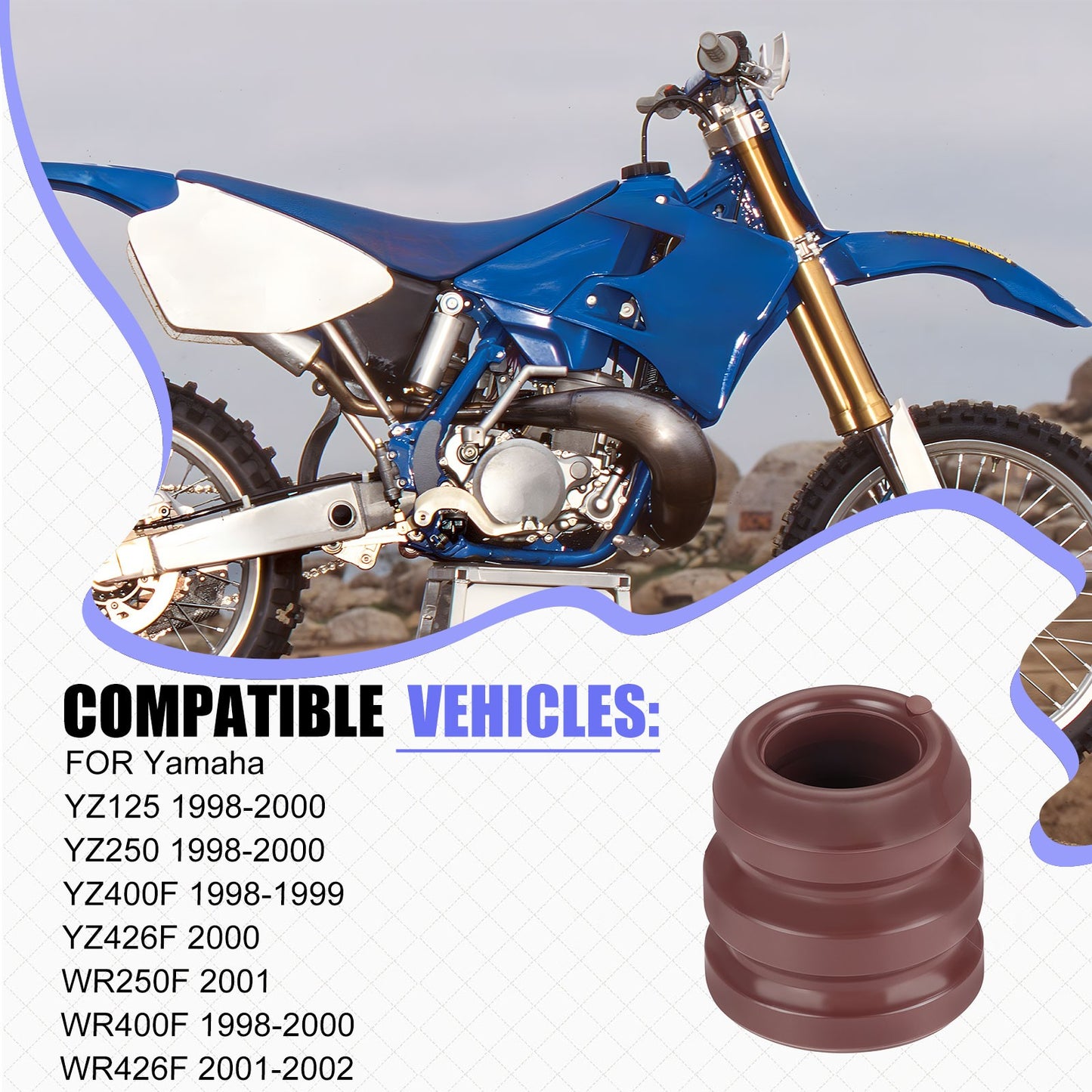 Set of 2 Front Fork Rubber Guides for Yamaha WR426F (2001–2002)