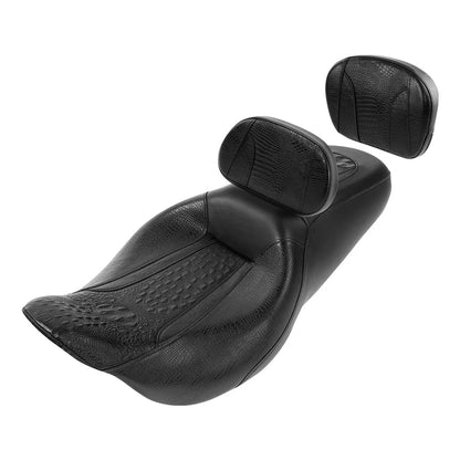 Black Driver Passenger Seat + Backrest for Harley Road Street Glide (2009-2023)