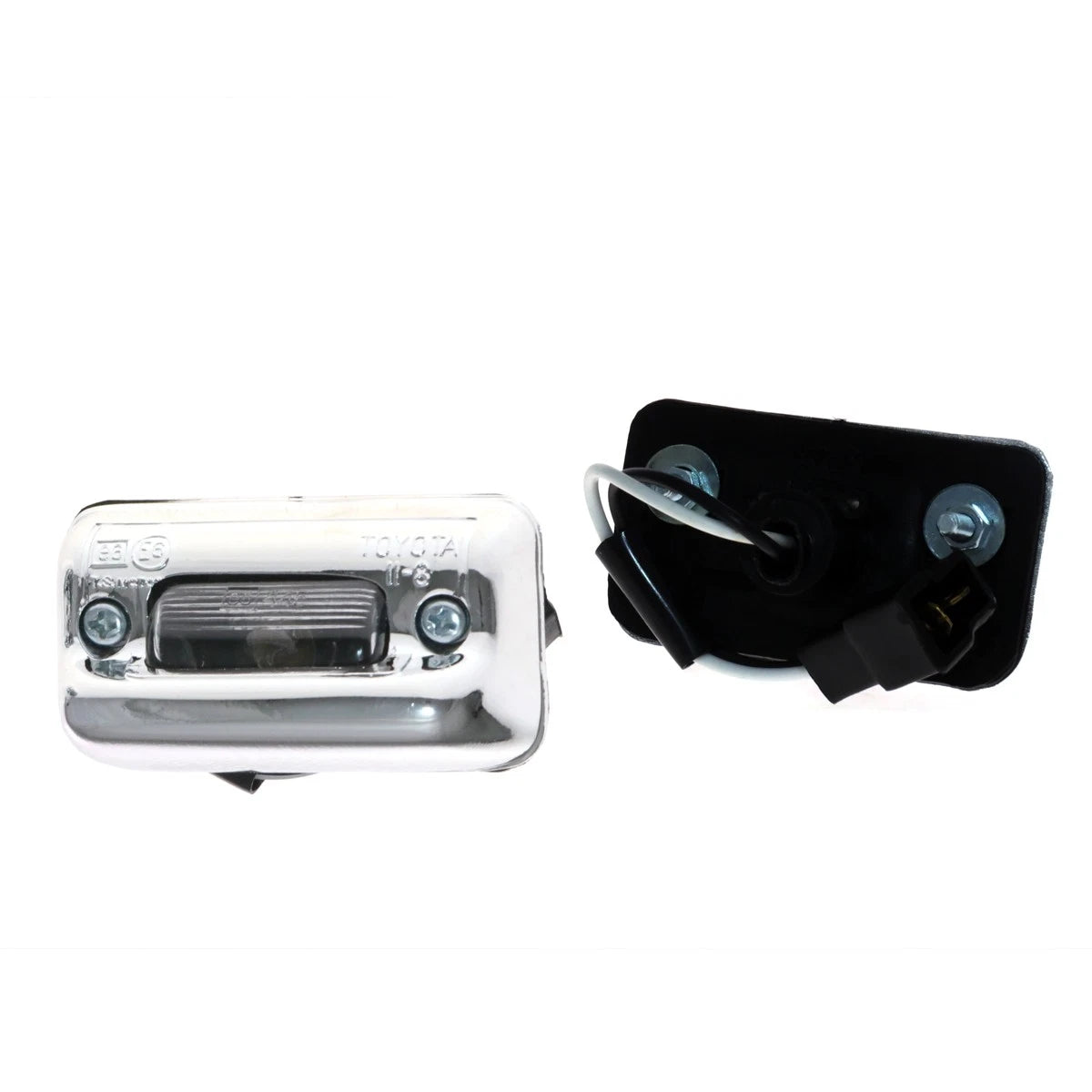 Set of 2 Chrome Rear License Plate Lights for Toyota Corolla KE70 (1979–1983)