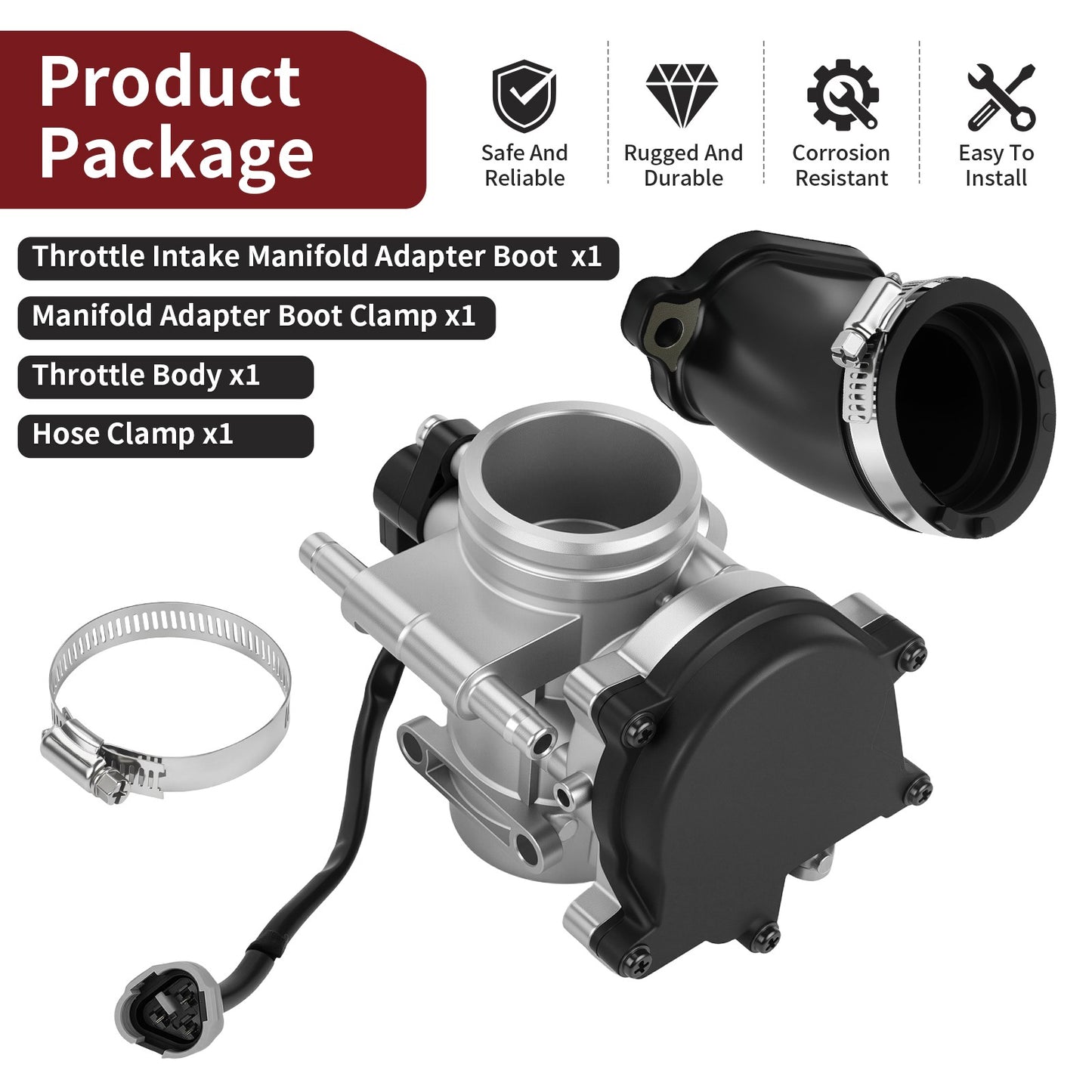 Throttle Body & Adapter Boot for Polaris Ranger 700 6x6 Crew (2006–2009)
