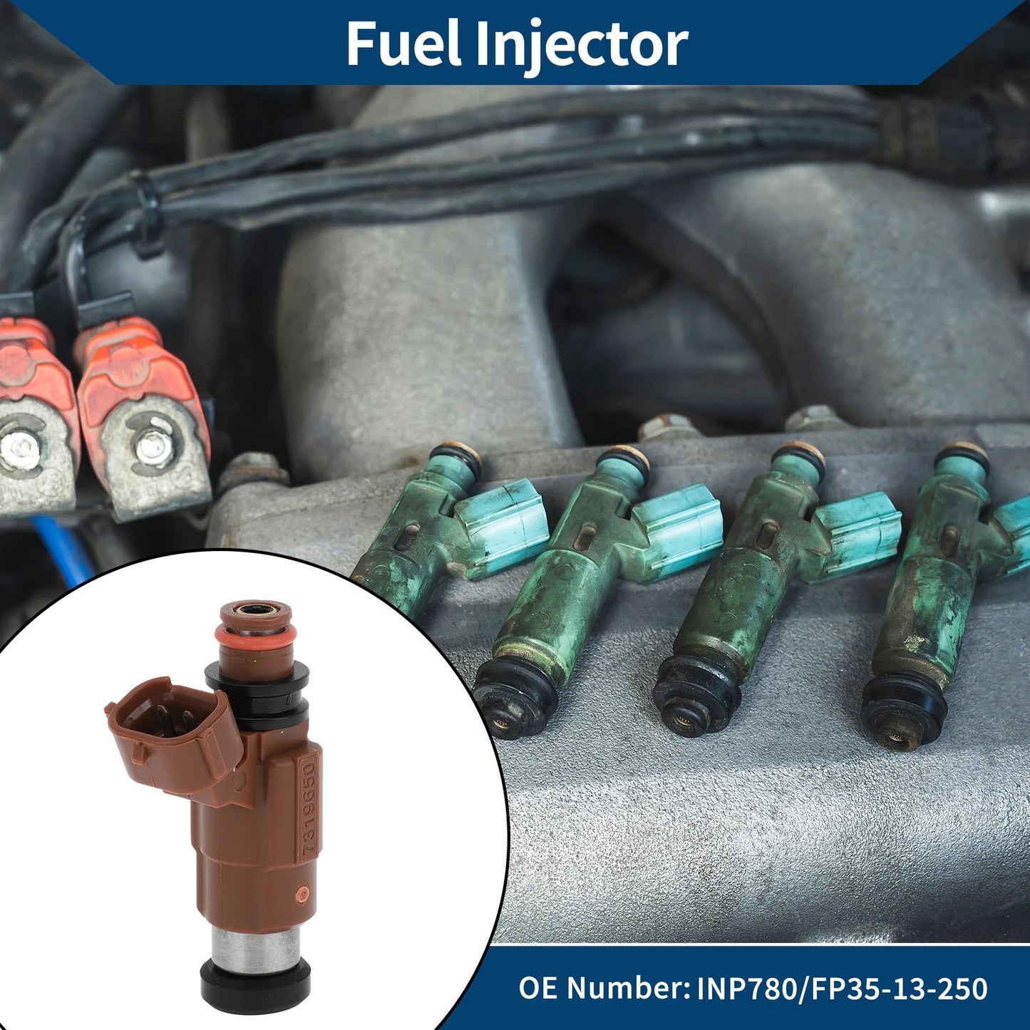 Fuel Injector No.INP780/FP35-13-250 for Mazda 626 ES (2000–2001) 1 Pc