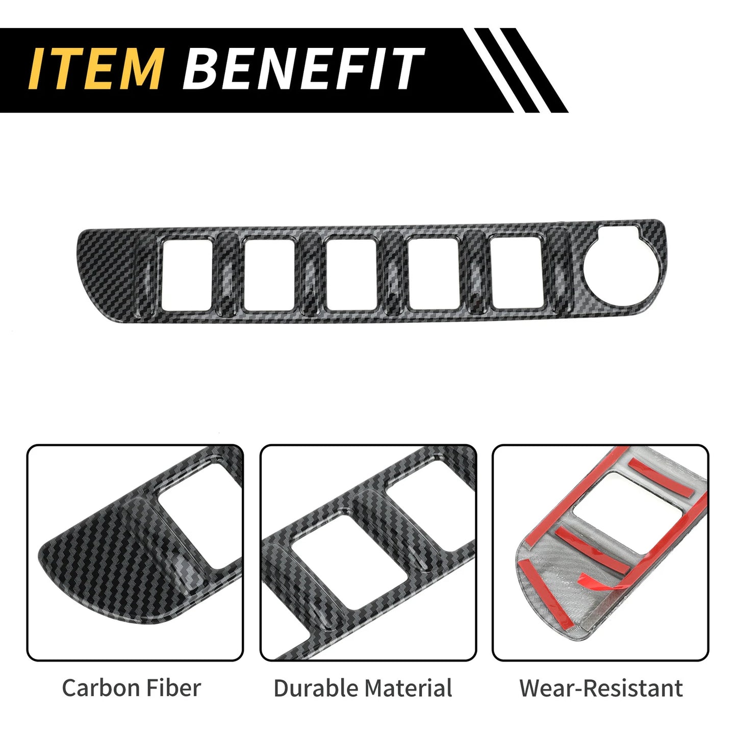 Carbon Fiber AC Switch Button Control Cover Trim for Toyota Tacoma (2016–2023)