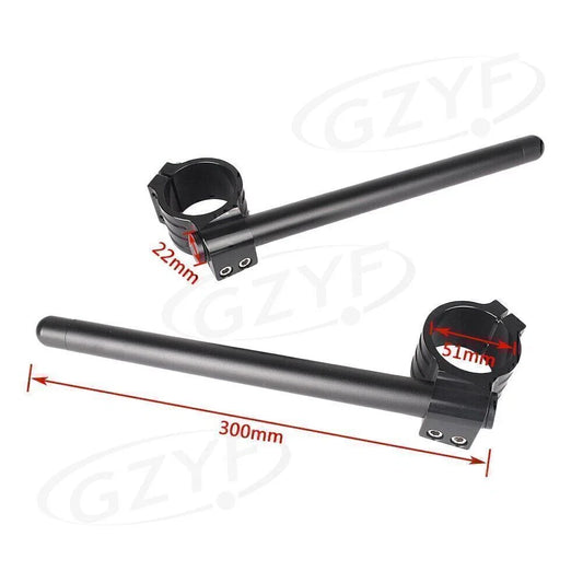 51mm Clip On Handlebar Fork Tubes  Black for Motorcycle Universal