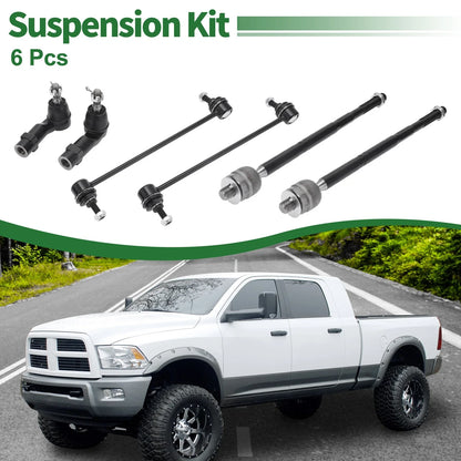 6 Pcs Front Suspension Kit Tie Rod Ends Sway Bar Link for Dodge Dart (2013-2016)