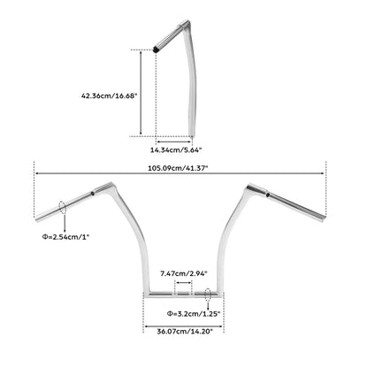 17" Fused Bar 1-1/4" Handlebar for Harley Road Glide (2015-2024) Chrome