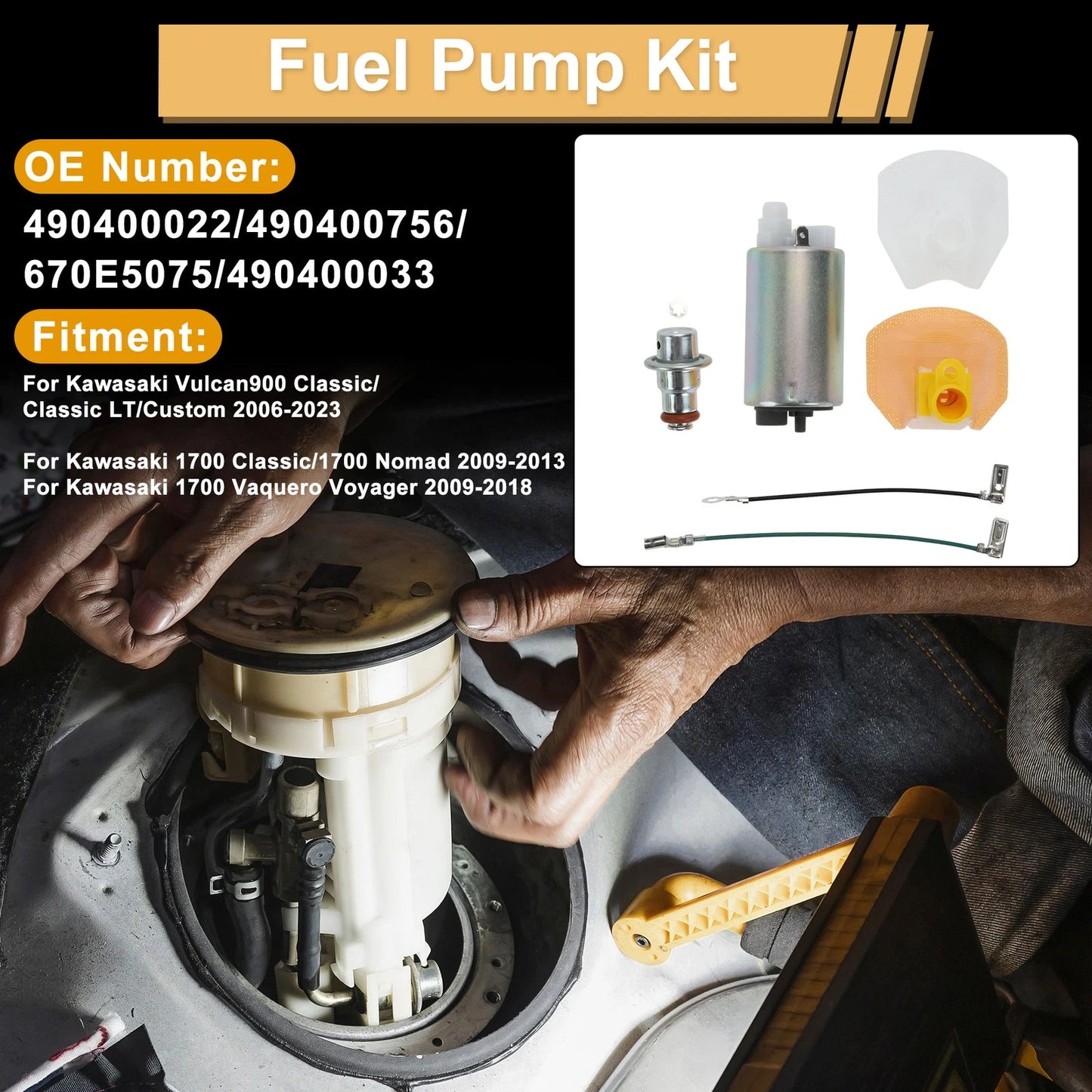 Fuel Pump Set for Kawasaki Vulcan 900 Classic (2006–2010) Replaces No.490400022