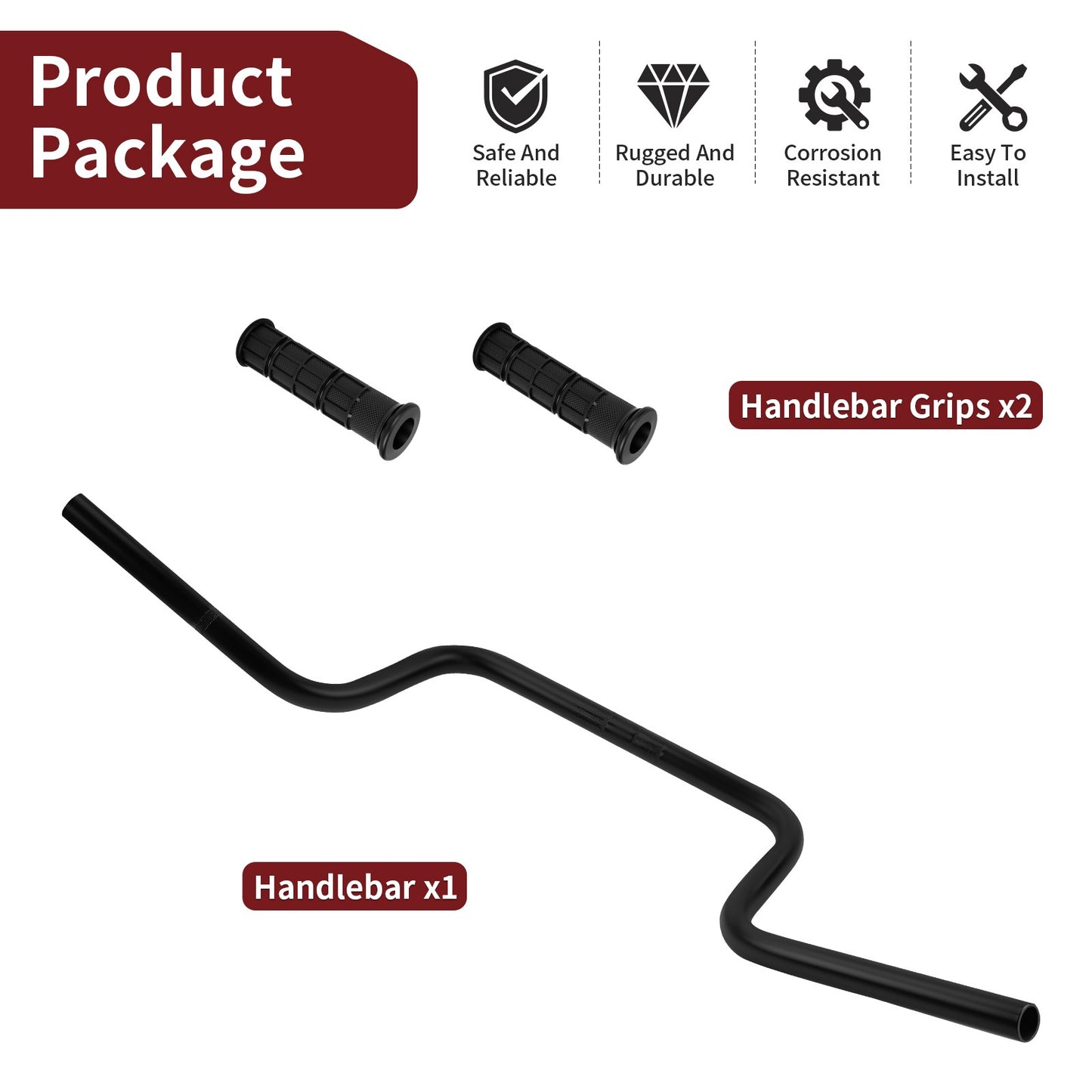 Handlebar with Grips for Polaris Sportsman 400 4x4 (2000–2007)