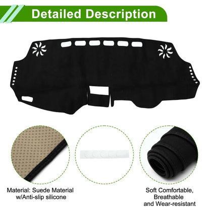 Dashboard Cover Mat for Toyota Wish (2010–2018) Sun Protector Pad Black