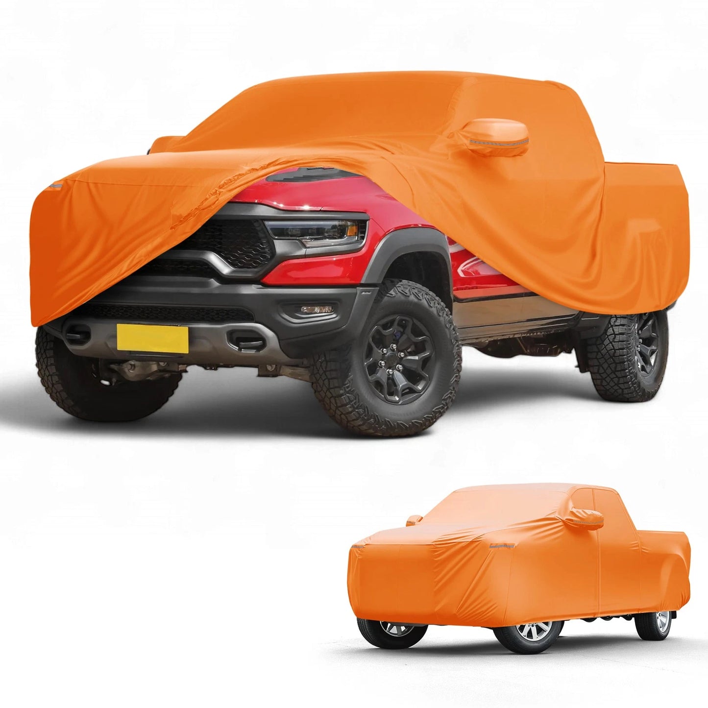 Waterproof All Weather Car Cover for Dodge Ram  - Orange, Zipper
