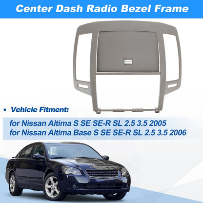 Center Dash Radio Bezel Storage Cubby Vents Frame for Nissan Altima (2005–2006)