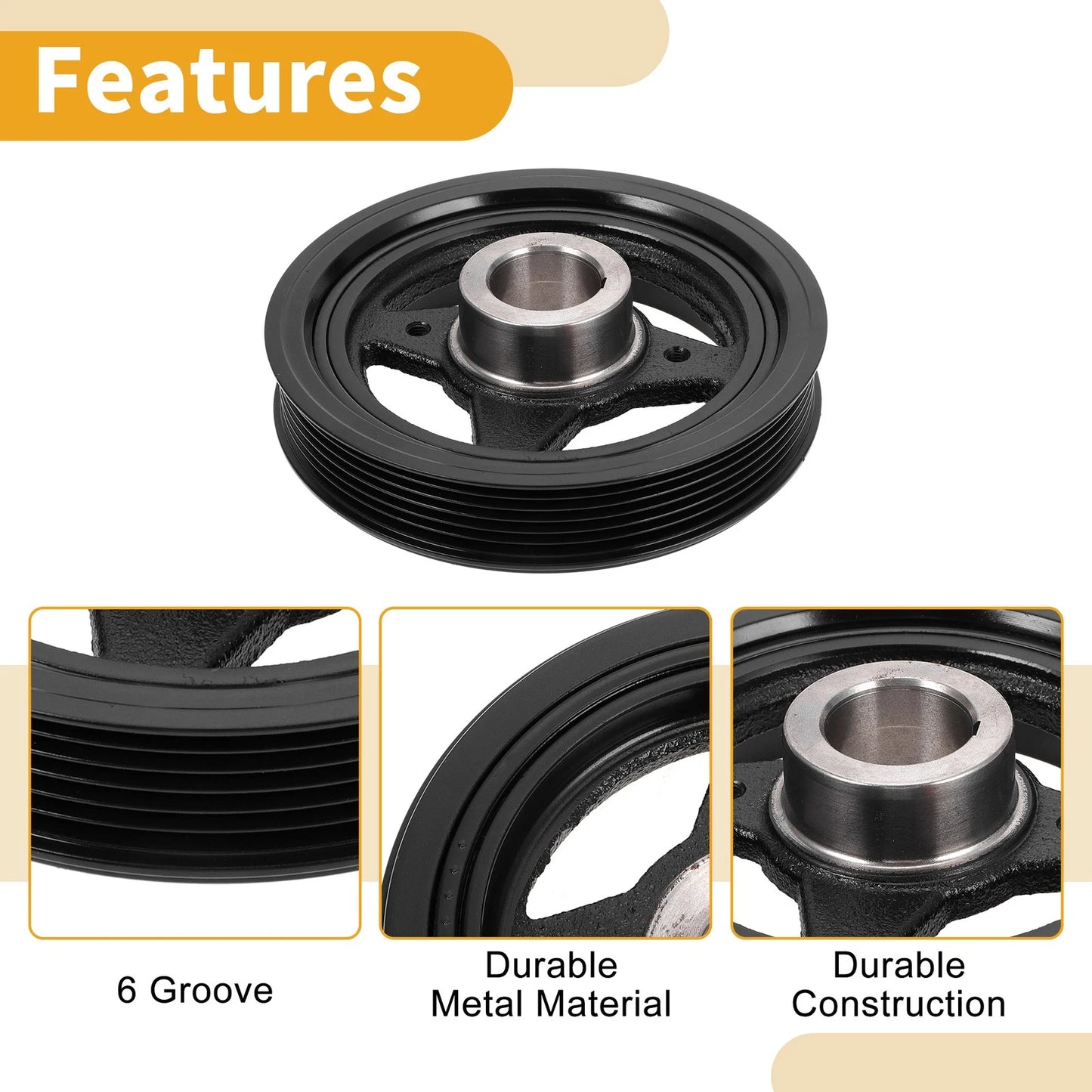 Engine Harmonic Balancer Crankshaft Pulley for Nissan Sentra (2007–2019) No. 12303EN20C