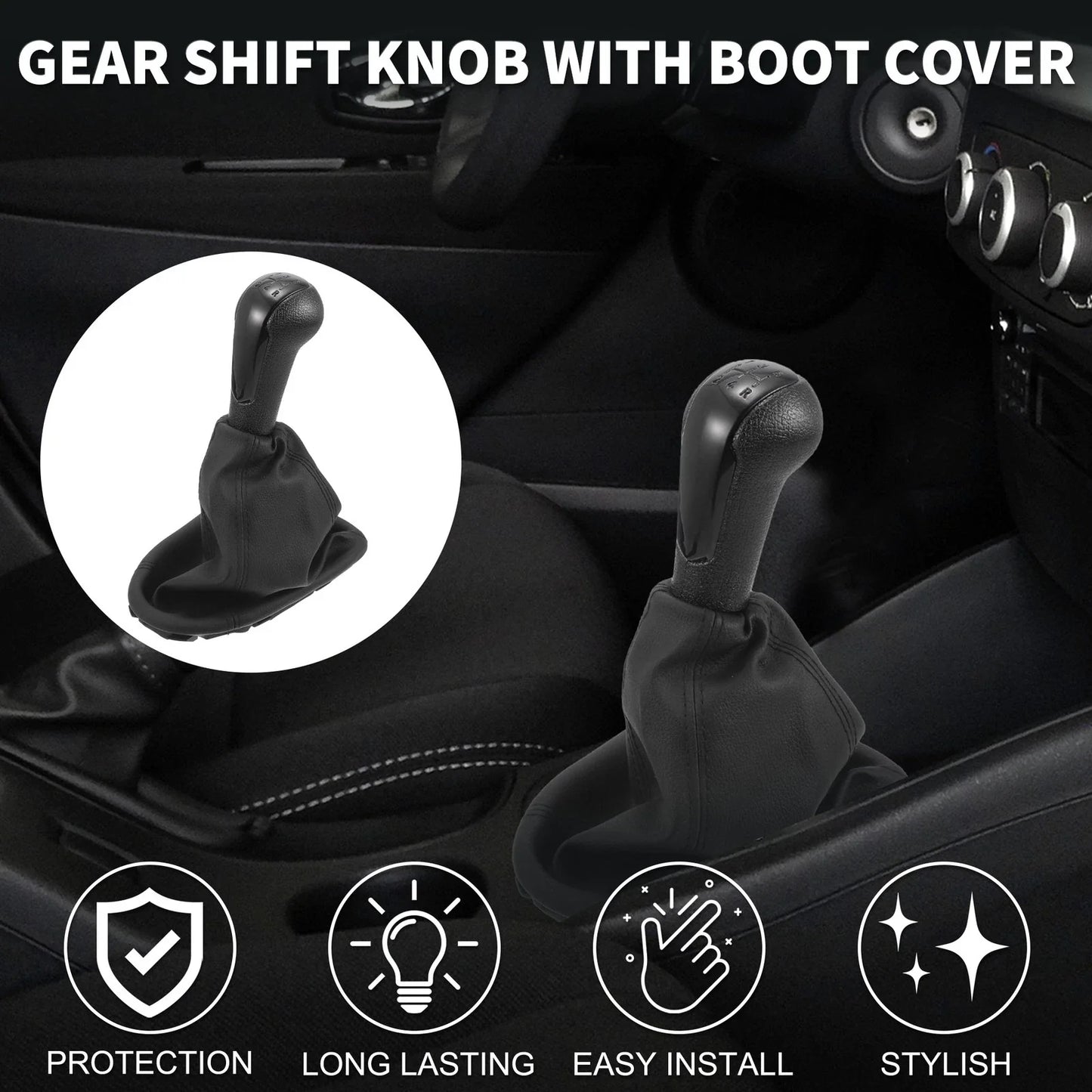5 Speed Manual Gear Shift Knob & Cover for Chevrolet Spark (2011-2016)