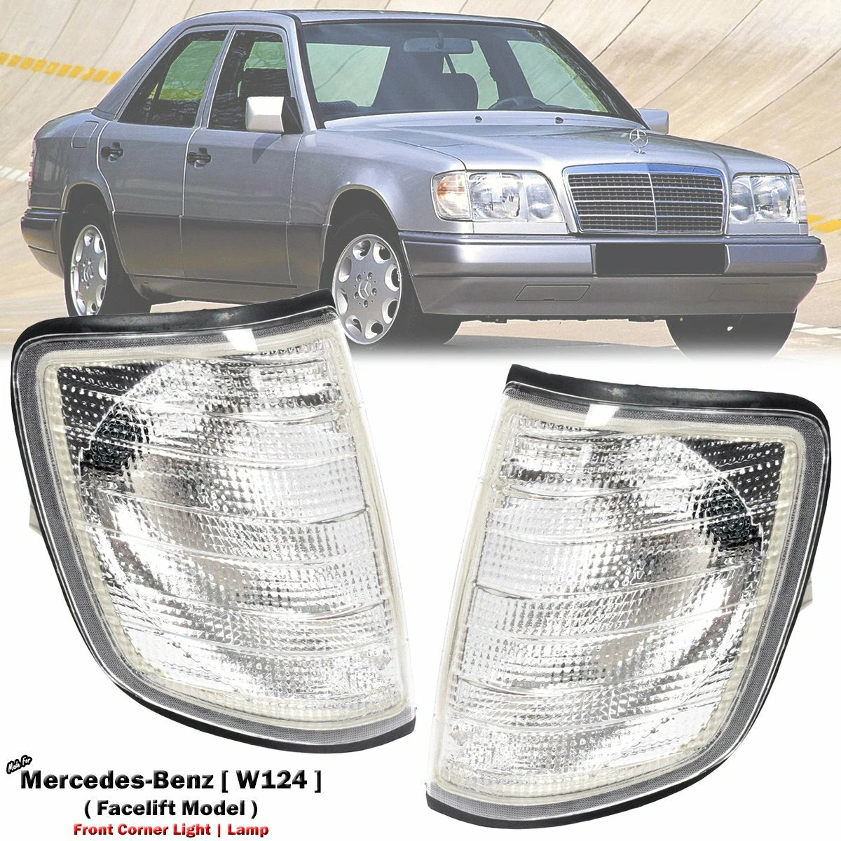 1 Pair Front Corner Lights for Mercedes-Benz W124 E200 E220 E280 (1994-1996)