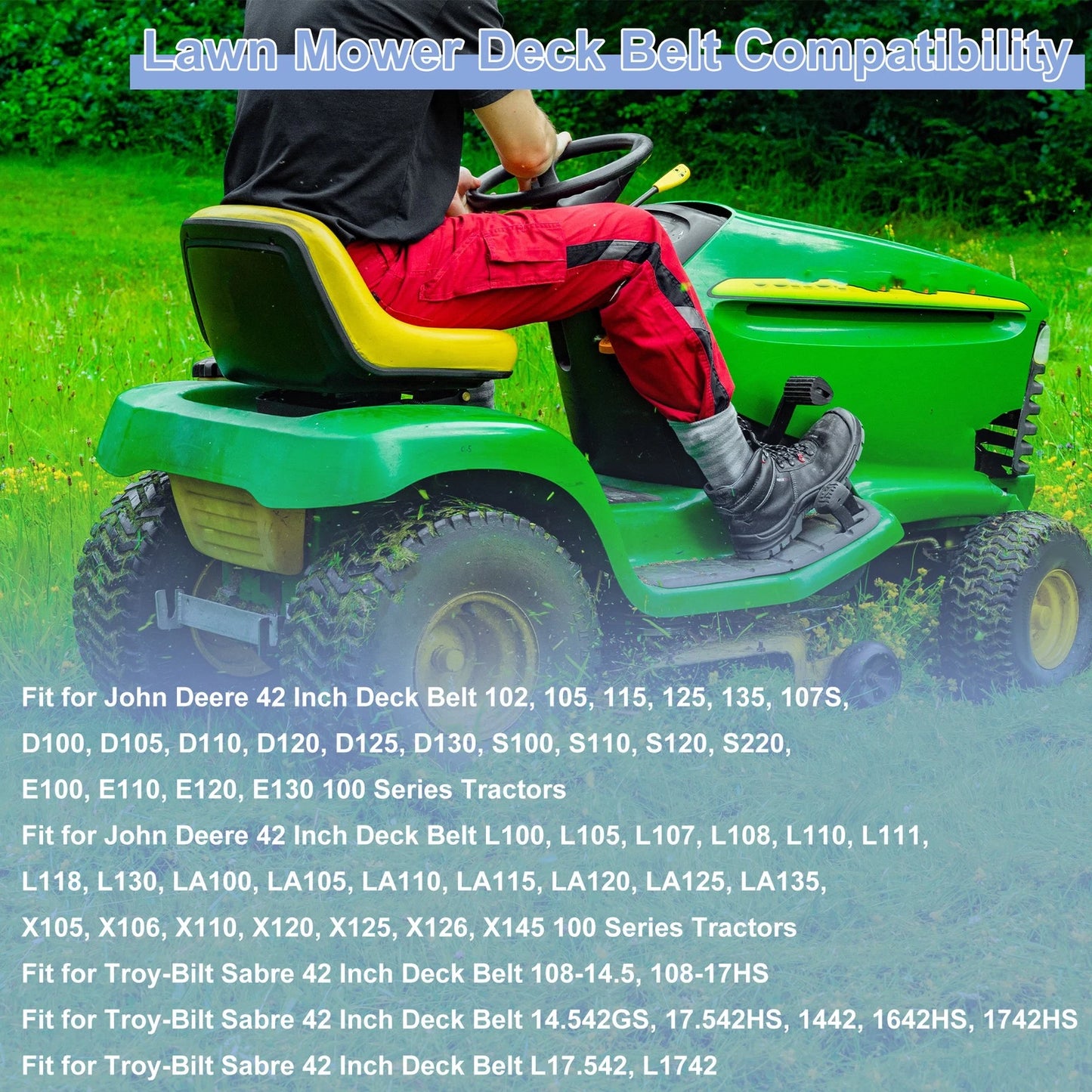 Lawn Mower Deck Belt for John Deere 42 Inch Deck (GX20072/GY20570)