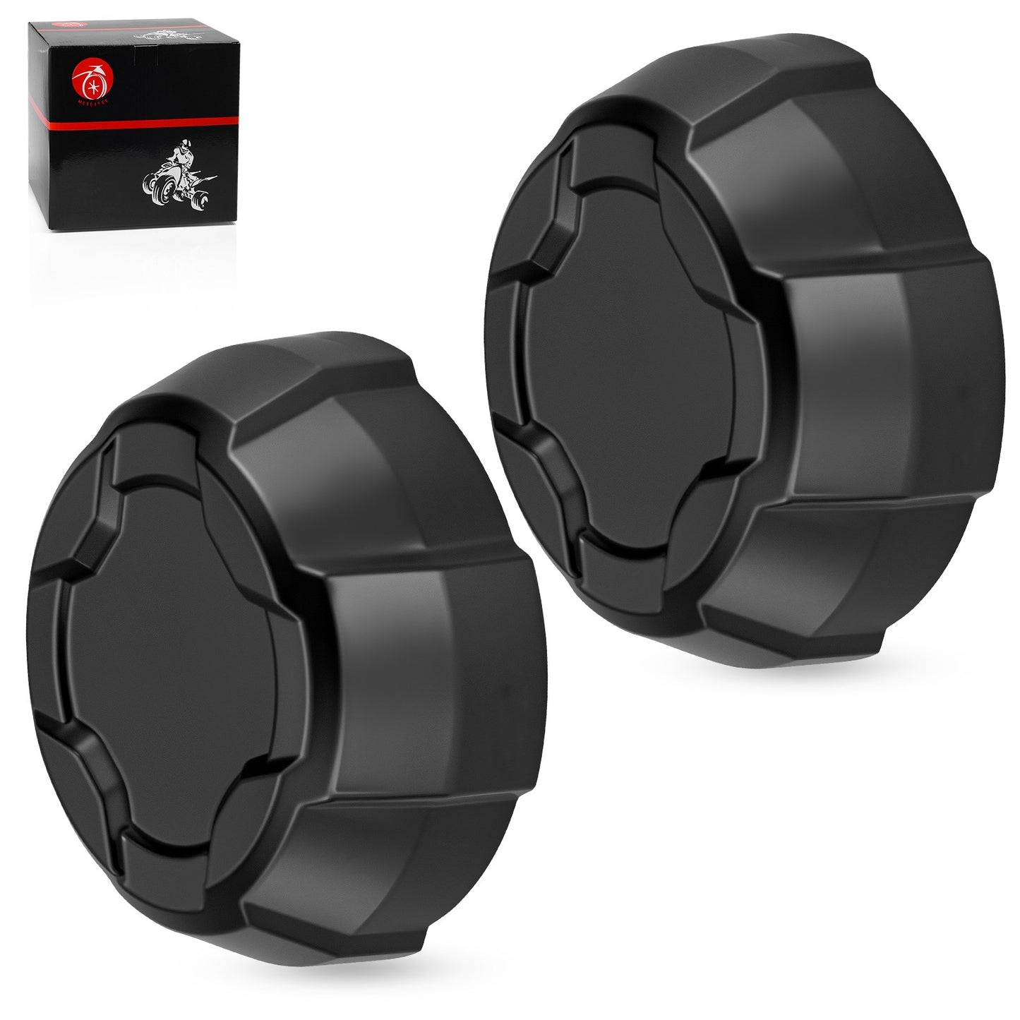 2X Rear Matte Black Rim Cap for Polaris Ranger Crew SP 570 (2022–2025)