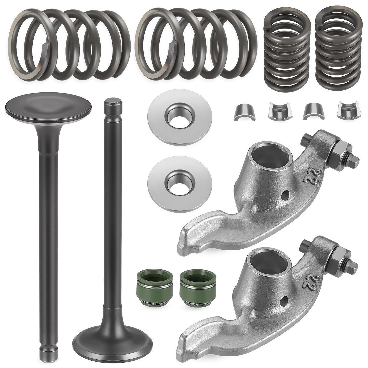 Set of 4 Rocker and Intake Exhaust Valves for Honda CRF80F CRF100F (2004–2023)