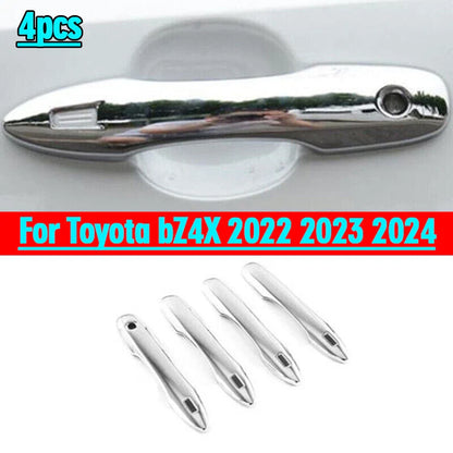 Chrome Exterior Door Handle Cover Trim 4PCS for Toyota bZ4X (2022–2024)