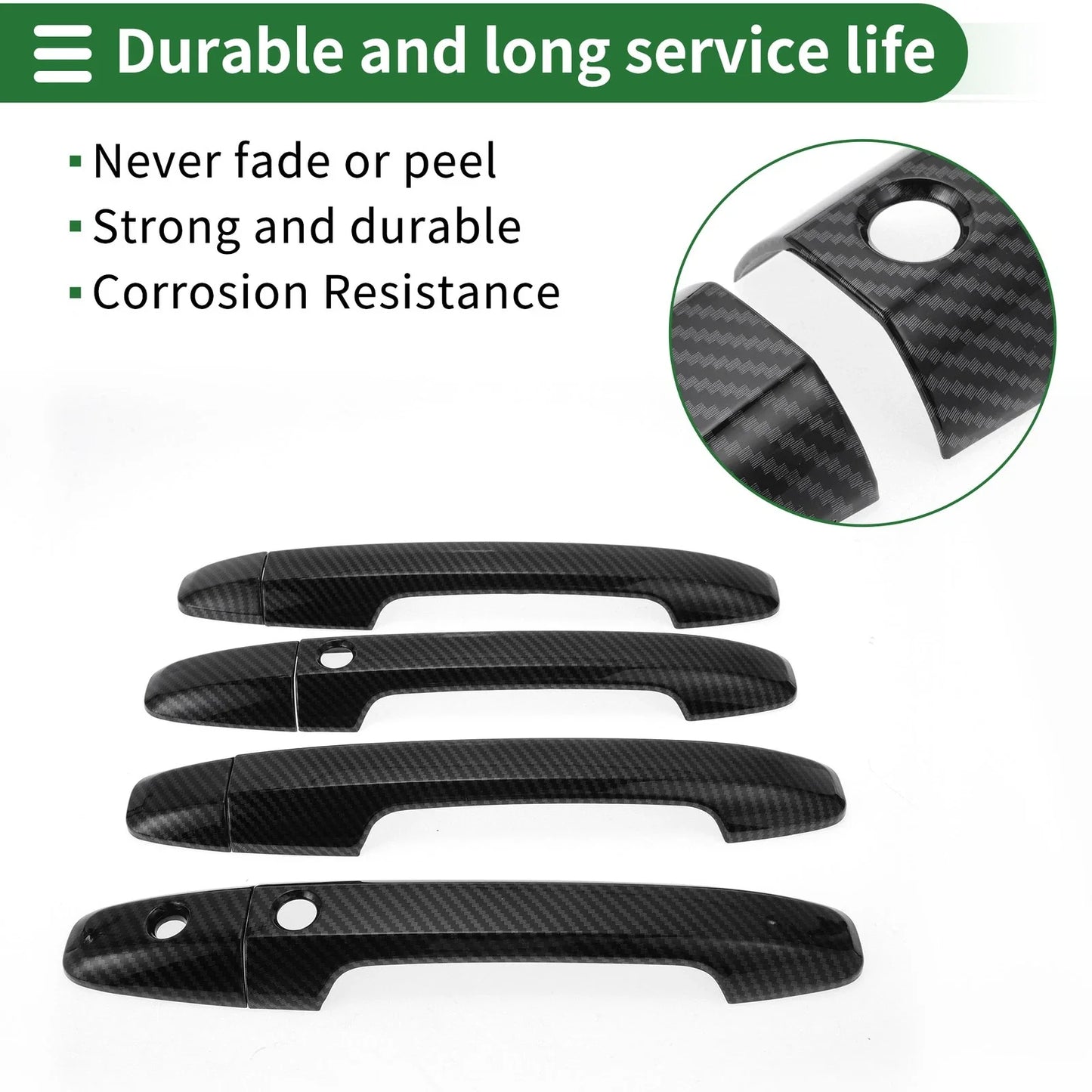 Car Door Handle Cover Trim for Honda Odyssey 2015-2022 Carbon Fiber Black