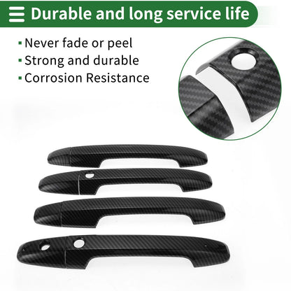 Car Door Handle Cover Trim for Honda Odyssey 2015-2022 Carbon Fiber Black