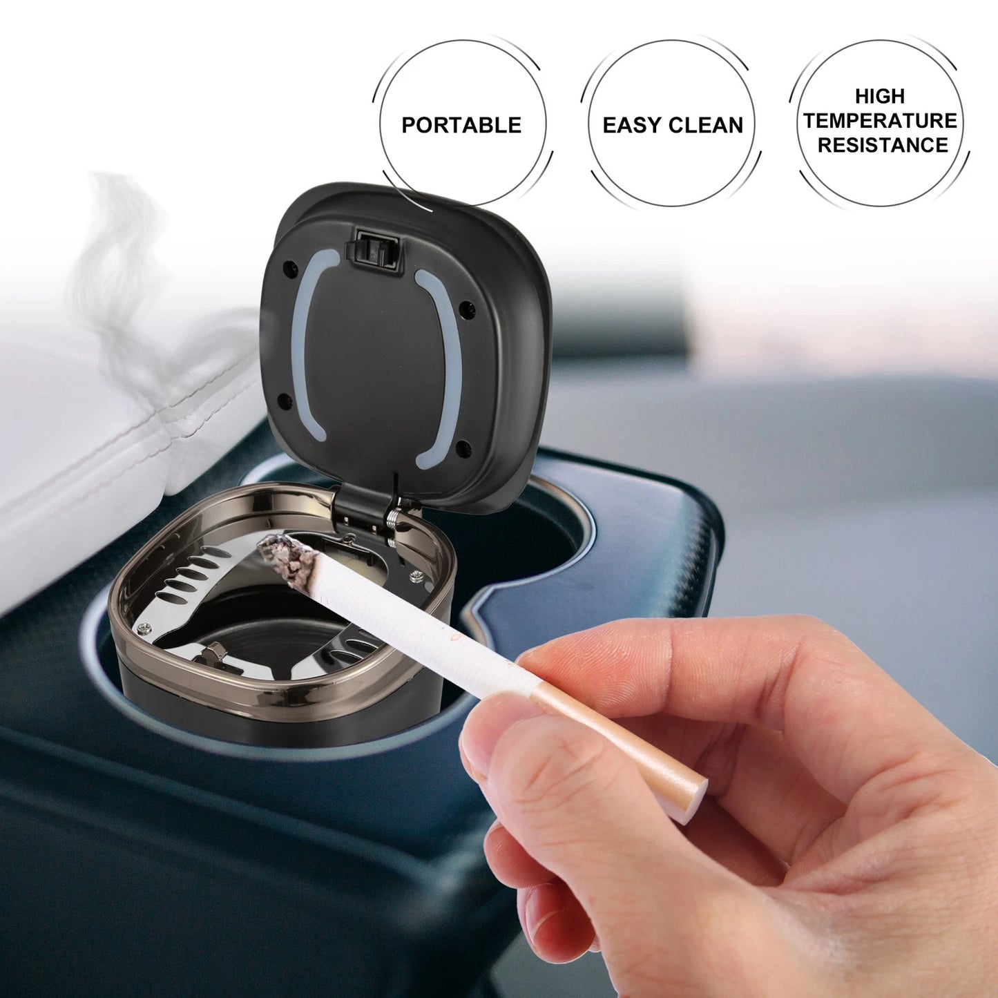 LED Ashtray Trash Can for Car (Universal Fit)