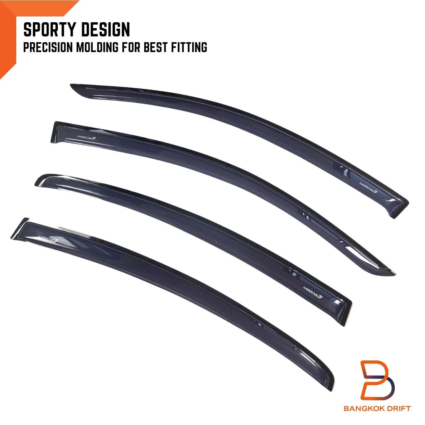Weather Shield Window Visor Rain Guard for Mazda 3 BK Sedan (2003-2009)