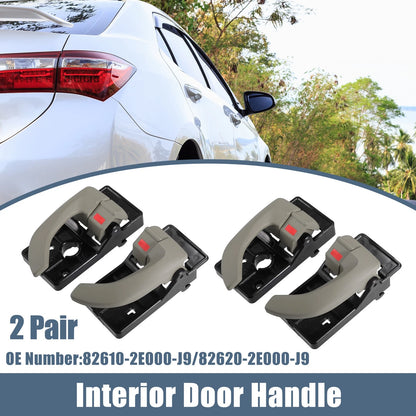 2 Pair Interior Door Handle for Hyundai Tucson (2005–2009) Black Beige