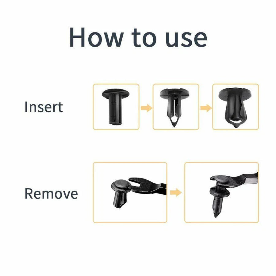 100 Pcs 8mm ATV UTV Fairing Body Trim Panel Fastener Clips